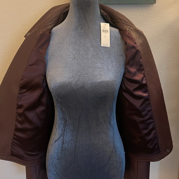 BLANKNYC Anthropologie Faux Leather Moto Jacket Plum/Prune Color - NWT, Size L - Picture 9 of 11